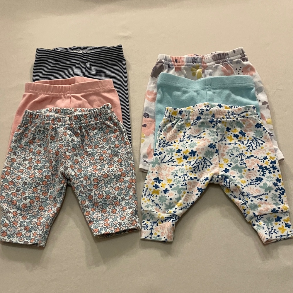 Colorful Floral and Striped Kids Leggings Set
